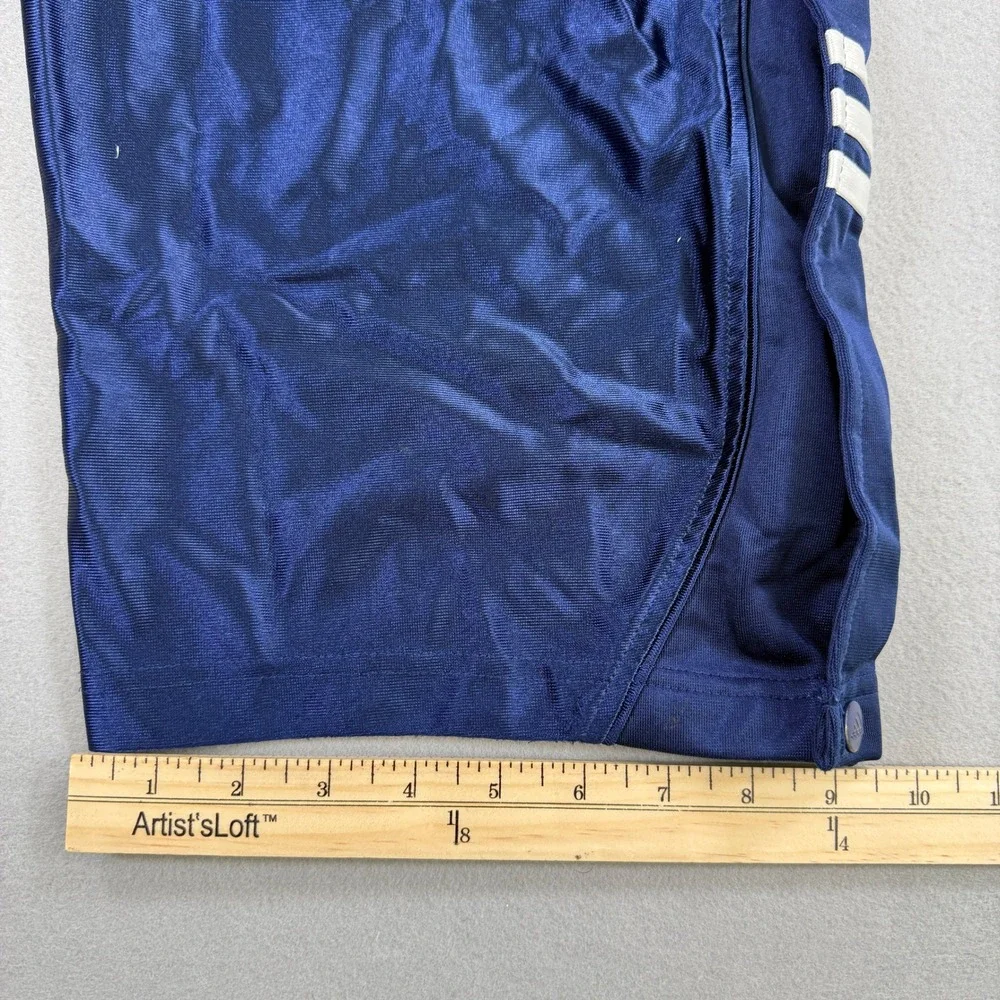 Adidas Pants Men Medium Navy Tear Away Snap Three Stripe Dazzle Baggy‎ Retro Y2K